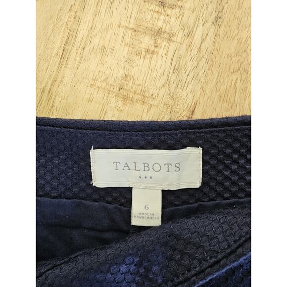 Talbots Textured Nautical Skort Women's Size 6 Coastal Preppy Navy Blue Preppy - Picture 7 of 8